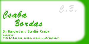csaba bordas business card