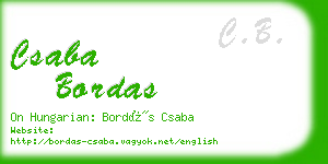 csaba bordas business card